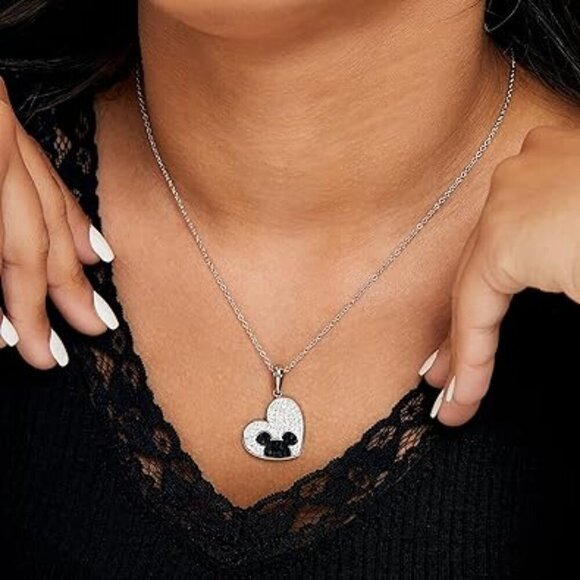 Disney | Jewelry | Nib Disney Mickey Mouse Fine Silver Plated Heart ...